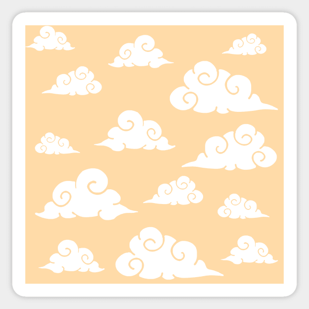 Pastel orange cloud print Sticker by ballooonfish
